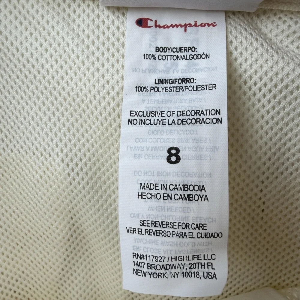 Champion Skirt Womens 8 Ivory Campus Twill Pockets‎ Lined Embroidered Logo NWT